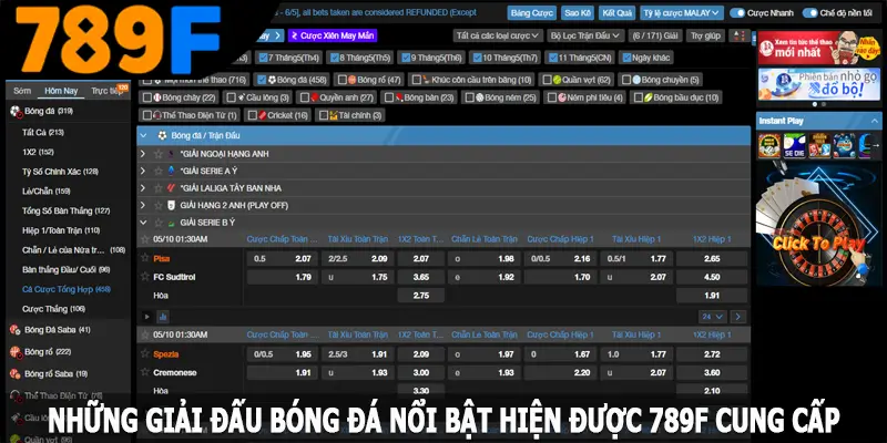 Những Giải Đấu Bóng Đá Nổi Bật Tại 789F